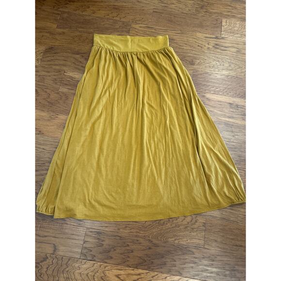 Garnet Hill Women's Favorite Maxi Knit Skirt Sandalwood Pockets Boho Size XL - Picture 6 of 9
